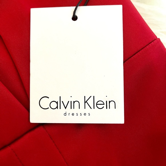 Calvin Klein red satin minidress. Size 12. - Picture 2 of 5